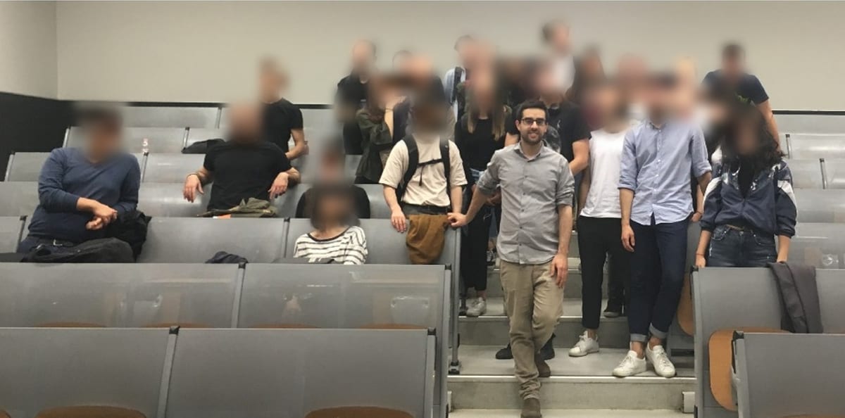 Andrea Mercurio with students at the end of a parametric modeling workshop at Politecnico di Milano