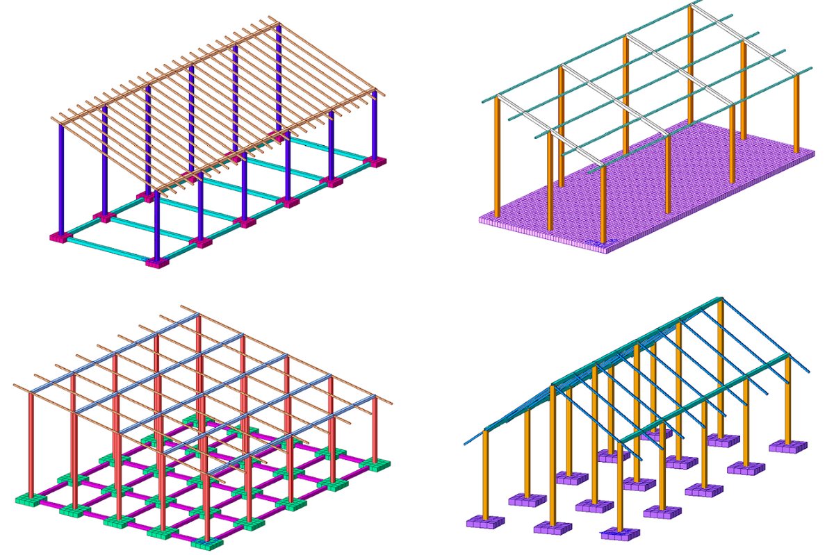 3D model of single-storey structures